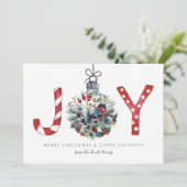 Joie Carte de voeux de Noël, Red Robin Bauble (Debout devant)