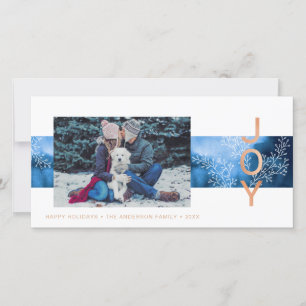 Joie   Carte moderne Watercolor Family Photo Holid