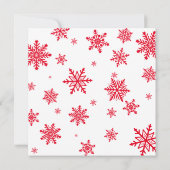 Joie ! Carte photo de vacances Red & White Snowfla (Dos)