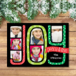 JOIE Collage de Noël Carte photo Main tirée<br><div class="desc">Carte de Noël de collage de photos de JOY dessinée à la main,  brillante,  audacieuse et capricieuse.</div>