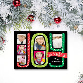 JOIE Collage de Noël Carte photo Main tirée