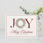 Joie couronne rouge non photo carte de Noël (Debout devant)