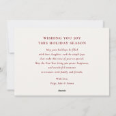 Joie couronne rouge non photo carte de Noël (Dos)