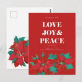 JOIE D'AMOUR & PAIX Joyeux Noël Carte de vœux (Devant / Derrière)