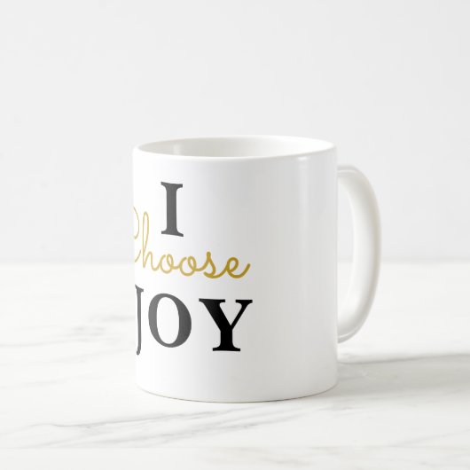 Joie dans chaque gorgée - Mug de script or (Devant droit)