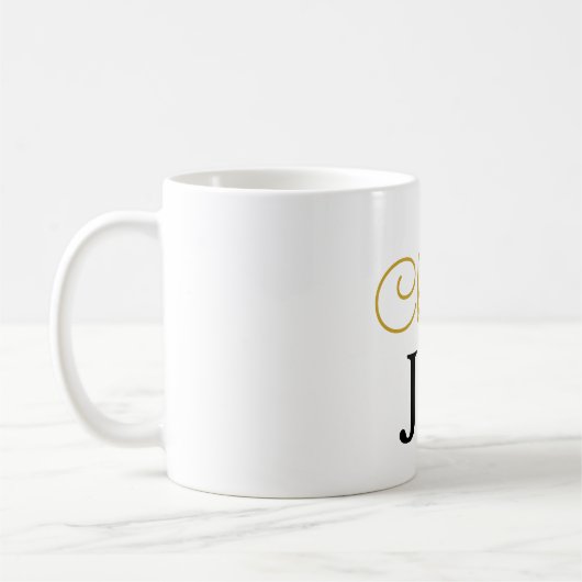 Joie dans chaque gorgée - Mug de script or (Gauche)