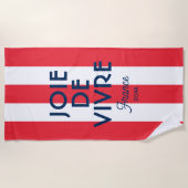 Joie De Vivre France Rode Cabana Stripe Frans Strandlaken (Voorkant)