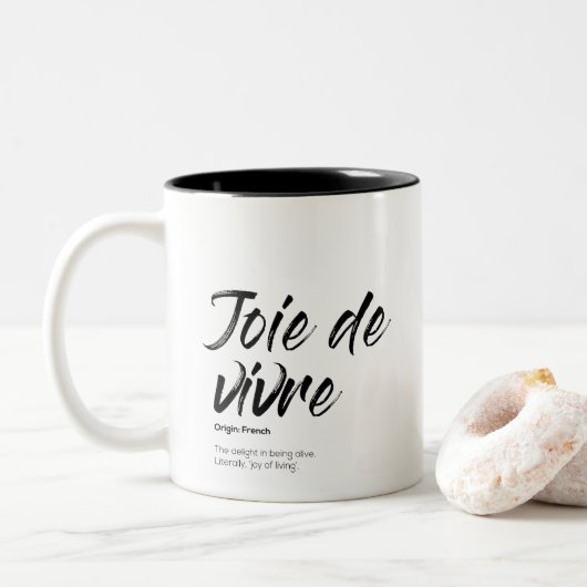Joie de vivre - Mug à deux tonalités (Avec donut)