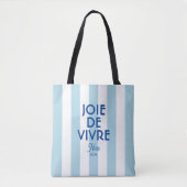 Joie De Vivre Nice Blue Cabana Stripe Frans Draagtas (Voorkant)