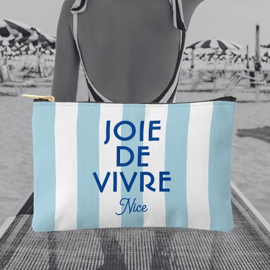 Joie De Vivre Nice Blue Cabana Stripe Frans Etui