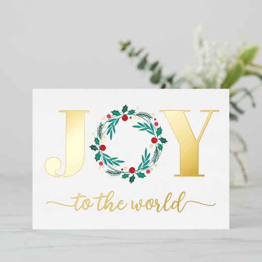 Joie élégante à la carte de Noël Wreath World (Debout devant)