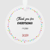 Joie et Merci léger Enseignant Ornement acrylique (dos)