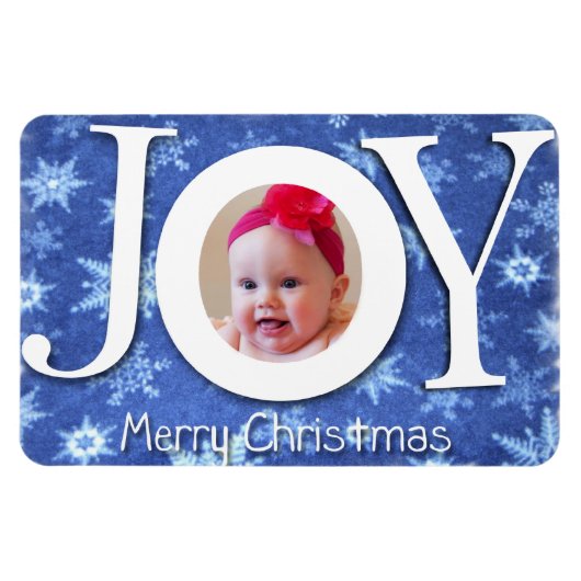 Joie et photo de neige Magnet Premium (Horizontal)