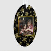 Joie ! Festive Gold & Black Elegant Photo de Noël (devant)