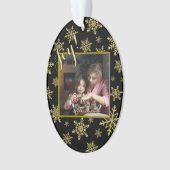 Joie ! Festive Gold & Black Elegant Photo de Noël (devant)