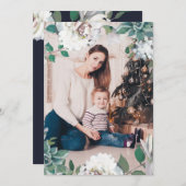 Joie fleurie Noël Floral Double Carte photo (Devant / Derrière)