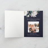 Joie florale Carte photo de Noël bleu (Intérieur)