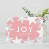 JOIE Gelée Snowflakes Carte de Noël rose (Debout devant)