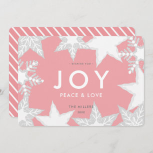 JOIE Gelée Snowflakes Carte de Noël rose