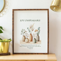 Joie inexprimable, art mural chrétien floral