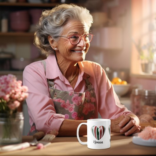 Joie italienne : Drapeau Customisé Coeur Mug