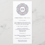 Joie | Menu du dîner de Noël (Devant)