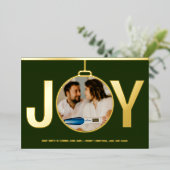 Joie Noël Grossesse Faire-part Or (Debout devant)