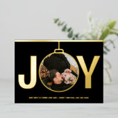 Joie Noël Grossesse Faire-part Or (Debout devant)