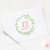 Joie Noël Wreath Typographie Citation Stickers (Enveloppe)