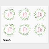 Joie Noël Wreath Typographie Citation Stickers (Feuille)