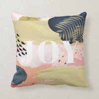 JOIE Pink & Gold Abstrait Motif Jeu oreiller