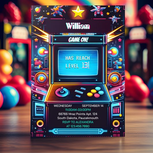 Join Boy Cool Kinder Gaming Level Up 13th Verjaard Kaart
