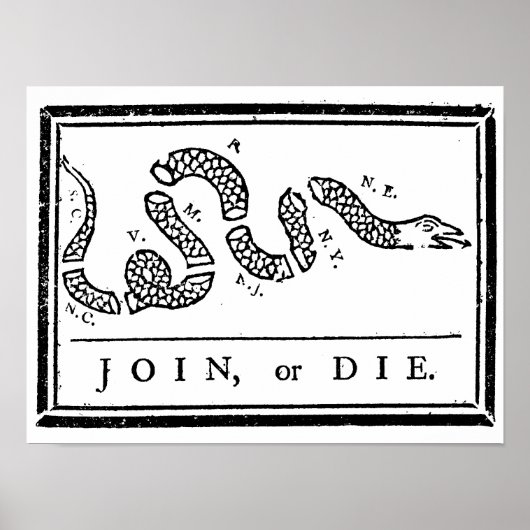 Join of Die Black en White  Patriot Poster (Voorkant)