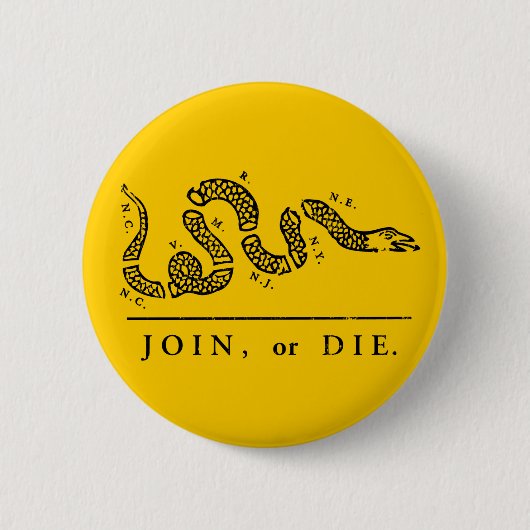 Join of Die - Libertarian Ronde Button 5,7 Cm (Voorkant)