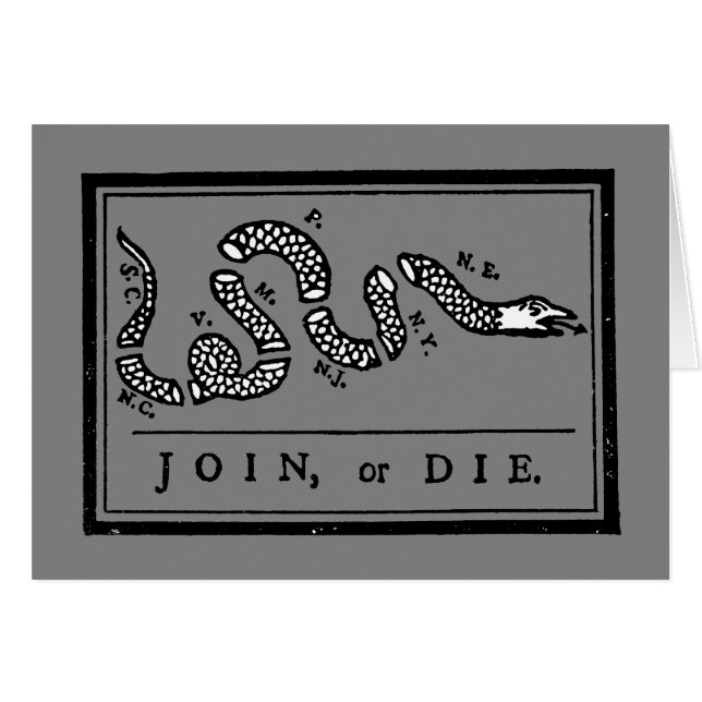 Join or Die Cartoon, 1754 (Voorkant Horizontaal)