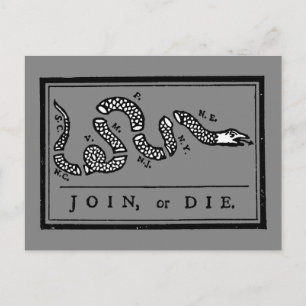 Join or Die Cartoon, 1754 Briefkaart
