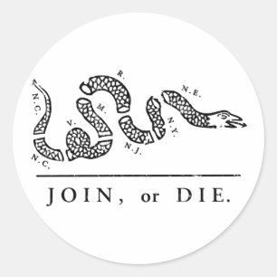 Join or Die - Libertarian Ronde Sticker