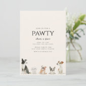 Join us for a Pawty Dog Theme Birthday Kaart (Staand voorkant)