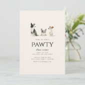 Join us for a Pawty Dog Theme Birthday Kaart (Staand voorkant)
