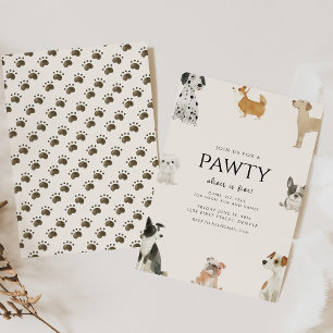Join us for a Pawty Dog Theme Birthday Kaart
