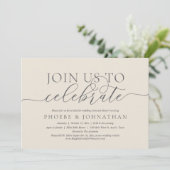 Join Us To Celebrate, Wedding Rehearsal Dinner Kaart (Staand voorkant)