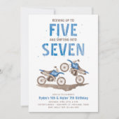 Joint 5th & 7th Dirt Bike Birthday Invitation Kaart (Voorkant)