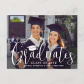 Joint Afstuderen Modern Script Afgestudeerden Foto Uitnodiging Briefkaart (Voorkant)