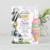 Joint Birthday, Game Time, Soccer, Ice cream Kaart (Staand voorkant)