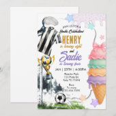 Joint Birthday, Game Time, Soccer, Ice cream Kaart (Voorkant / Achterkant)