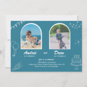 Joint Birthday Invitation for Boys Double Party (Devant)