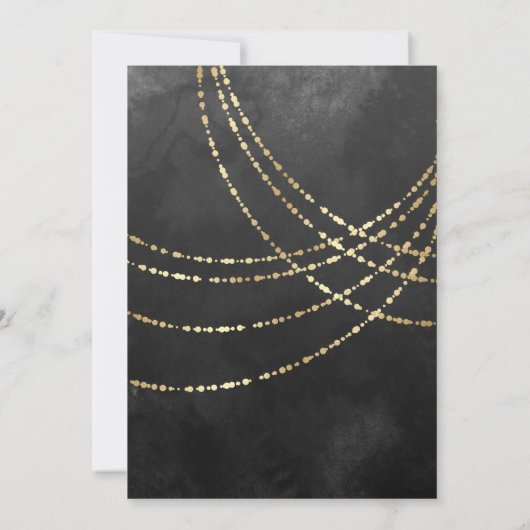 Joint Double String Lights Zwart Goud Verjaardag Kaart (Achterkant)