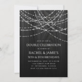 Joint Double String Lights Zwart Wit Verjaardag Kaart (Voorkant)