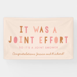 Joint Effort Couple's Baby shower Banner // Blush