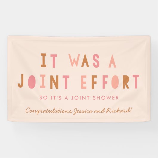 Joint Effort Couple's Baby shower Banner // Blush (Horizontaal)